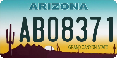 AZ license plate ABO8371