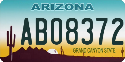 AZ license plate ABO8372
