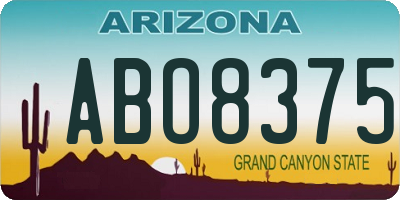 AZ license plate ABO8375