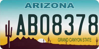 AZ license plate ABO8378