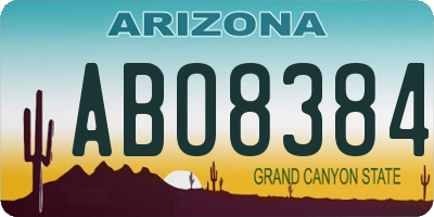 AZ license plate ABO8384