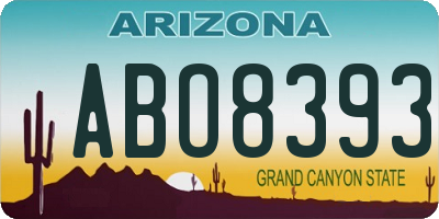 AZ license plate ABO8393