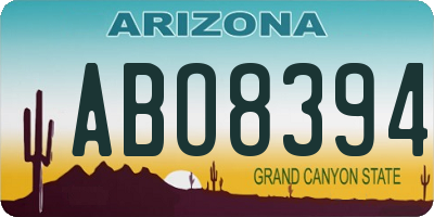 AZ license plate ABO8394