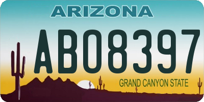 AZ license plate ABO8397