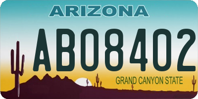 AZ license plate ABO8402