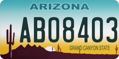 AZ license plate ABO8403