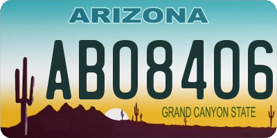AZ license plate ABO8406