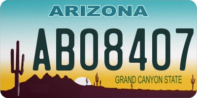 AZ license plate ABO8407