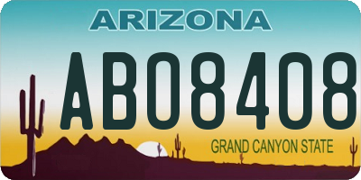 AZ license plate ABO8408