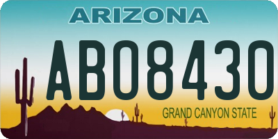 AZ license plate ABO8430