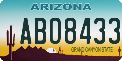 AZ license plate ABO8433