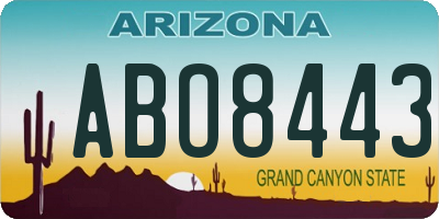 AZ license plate ABO8443