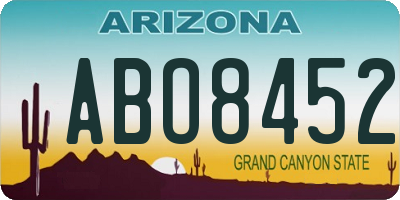 AZ license plate ABO8452