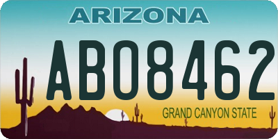AZ license plate ABO8462