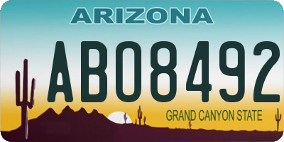 AZ license plate ABO8492