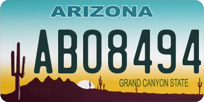 AZ license plate ABO8494