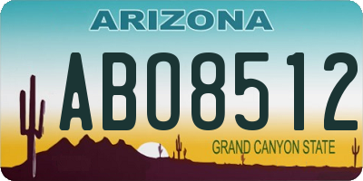 AZ license plate ABO8512