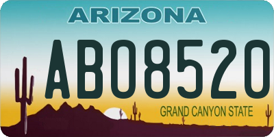 AZ license plate ABO8520