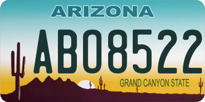 AZ license plate ABO8522