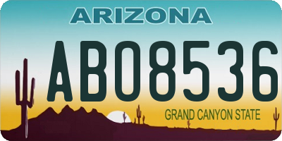 AZ license plate ABO8536