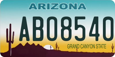 AZ license plate ABO8540