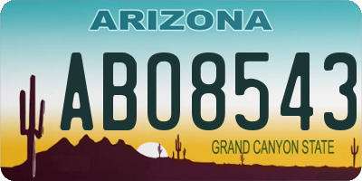 AZ license plate ABO8543