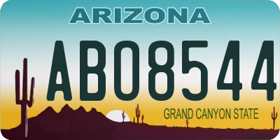 AZ license plate ABO8544