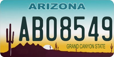 AZ license plate ABO8549