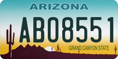 AZ license plate ABO8551