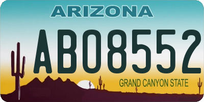 AZ license plate ABO8552