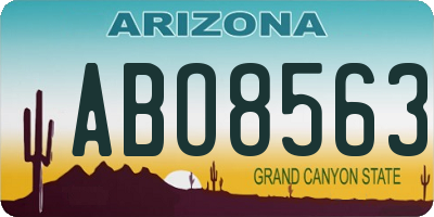 AZ license plate ABO8563