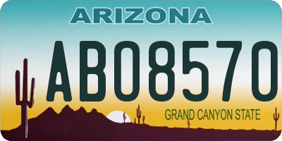 AZ license plate ABO8570