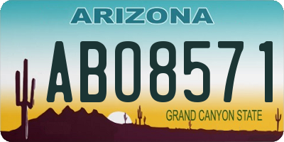 AZ license plate ABO8571