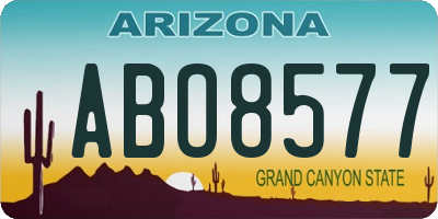 AZ license plate ABO8577