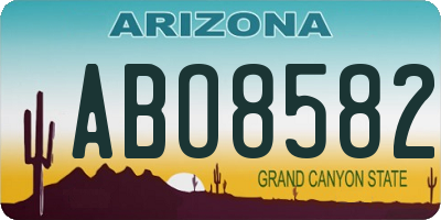 AZ license plate ABO8582
