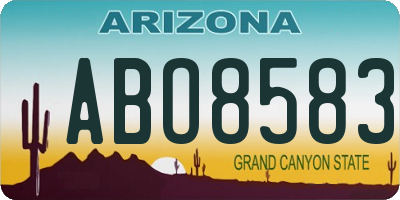 AZ license plate ABO8583