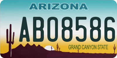 AZ license plate ABO8586