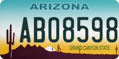 AZ license plate ABO8598