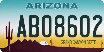 AZ license plate ABO8602