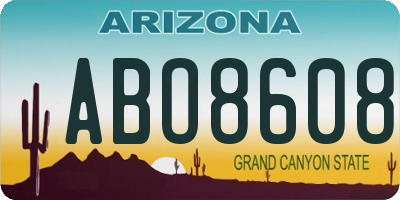 AZ license plate ABO8608