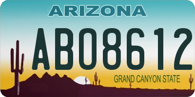 AZ license plate ABO8612