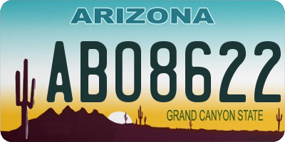 AZ license plate ABO8622