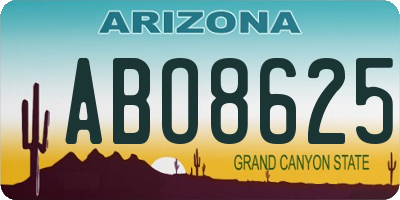 AZ license plate ABO8625