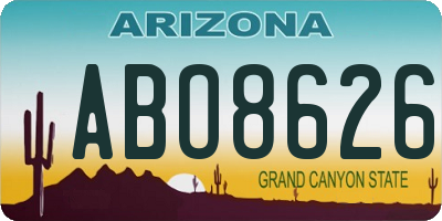 AZ license plate ABO8626