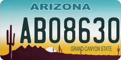 AZ license plate ABO8630