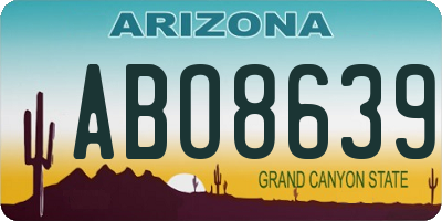 AZ license plate ABO8639