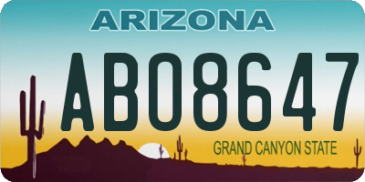 AZ license plate ABO8647