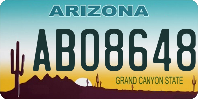 AZ license plate ABO8648