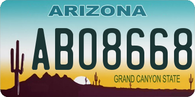 AZ license plate ABO8668