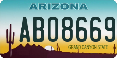 AZ license plate ABO8669